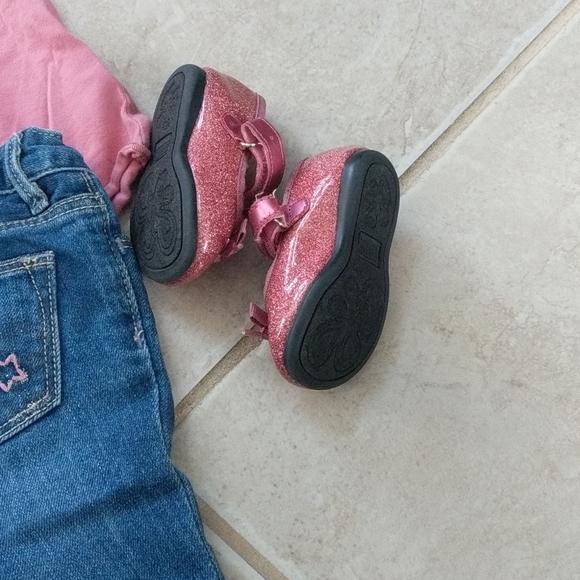 Girls 18-24m ballerina star pink jeans shirt shoes - Picture 8 of 8